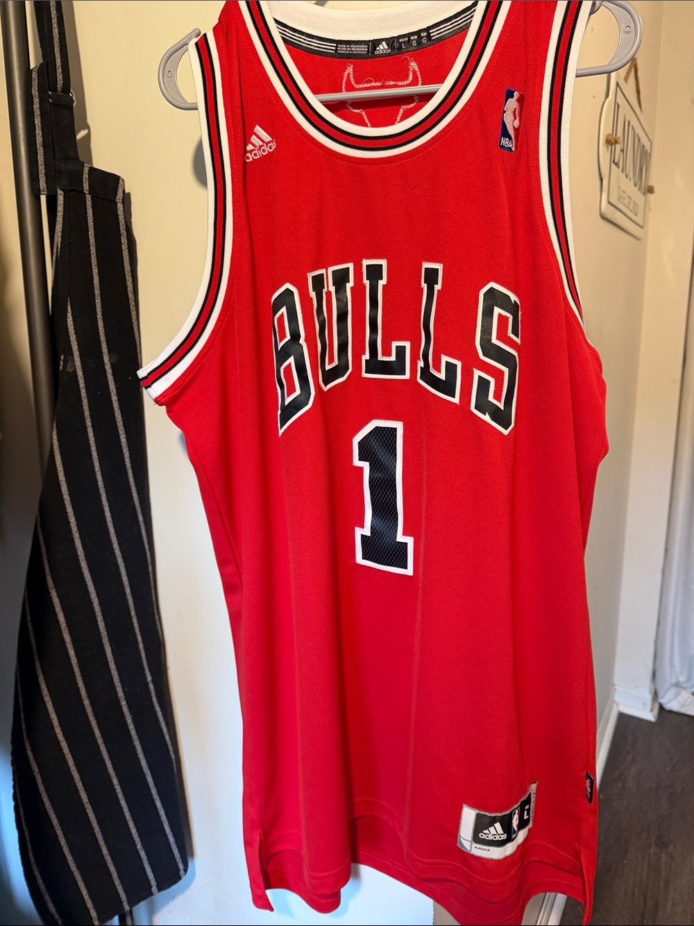 adidas Chicago Bulls Red Basketball Jersey #1